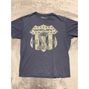 Shelby T-Shirt Mens L Blue GT500 Cobra Graphic Short Sleeve Fifth Sun Tee